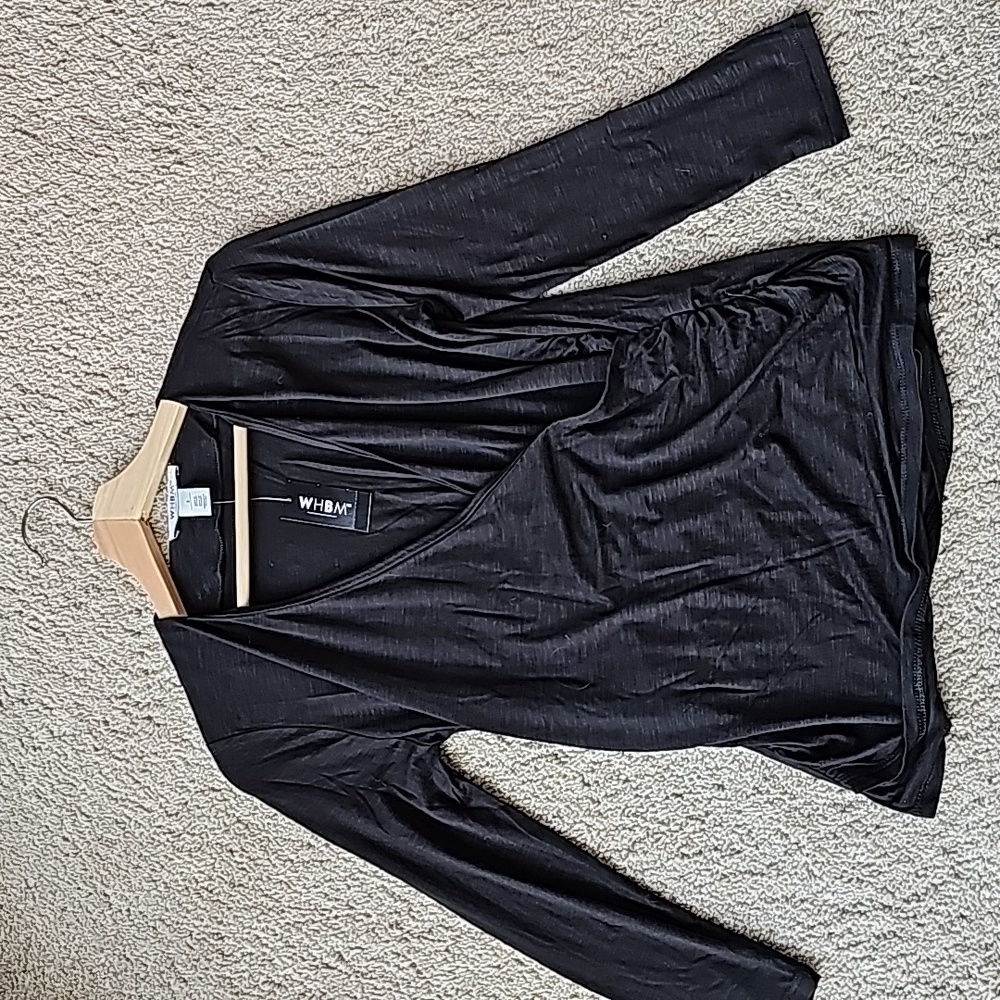 NWT WHBM 3/4 sleeve crossover tee, size S